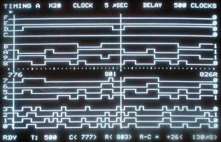 on-board RAM signals trace (read bits 0-3)