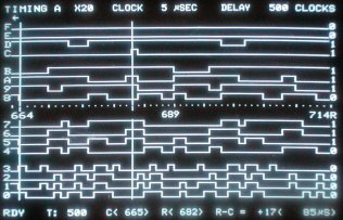 on-board RAM signals trace (write bits 0-3)