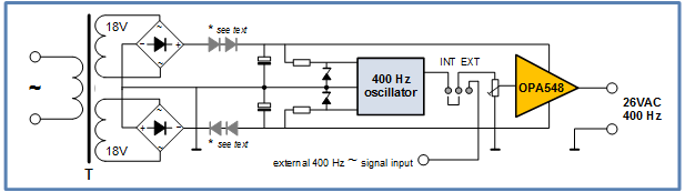 26V AC 400 Hz power supply block diagram