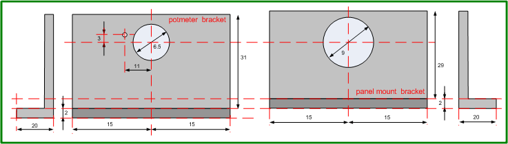 yaw brackets dimensions drawing